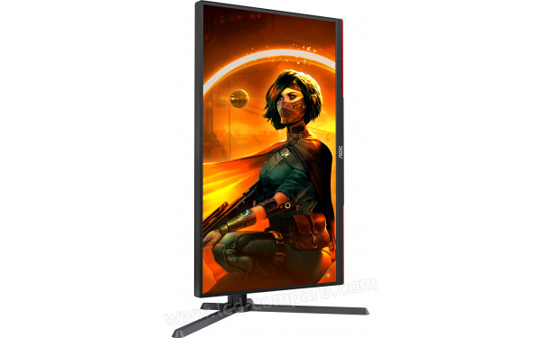 AOC Q27G3XMN/BK - Vue de face en mode portrait