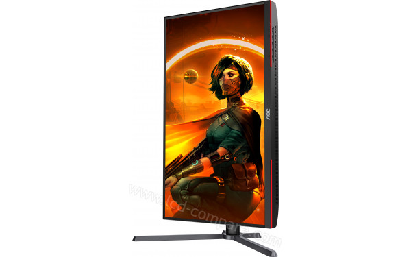 AOC Q27G3XMN/BK - Vue de face en mode portrait
