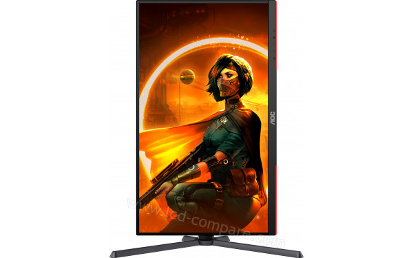 AOC Q27G3XMN/BK - Vue de face en mode portrait