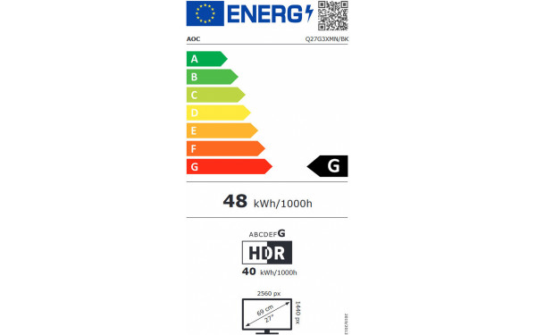 AOC Q27G3XMN/BK - &Eacute;tiquette &eacute;nergie v2