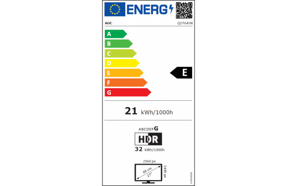AOC Q27G4XN - &Eacute;tiquette &eacute;nergie v2