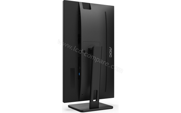 AOC Q27P2CA - Vue 3/4 arri&egrave;re en mode portrait
