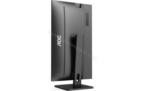 AOC U32P2CA - Vue 3/4 arri&egrave;re en mode portrait