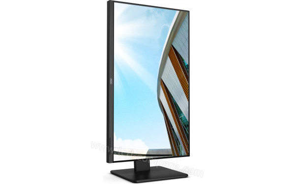 AOC U32P2CA - Vue 3/4 gauche en mode portrait