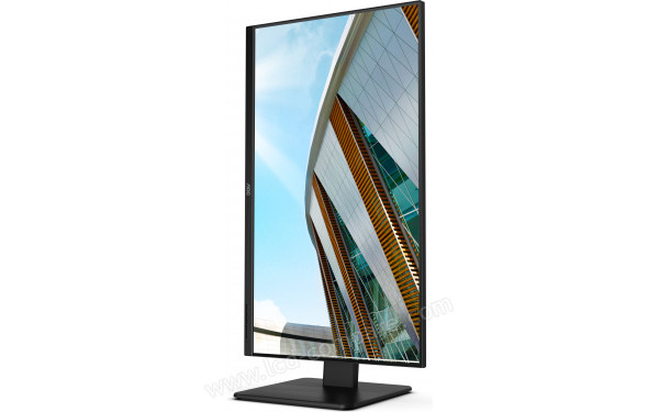 AOC U32P2CA - Vue 3/4 droite en mode portrait