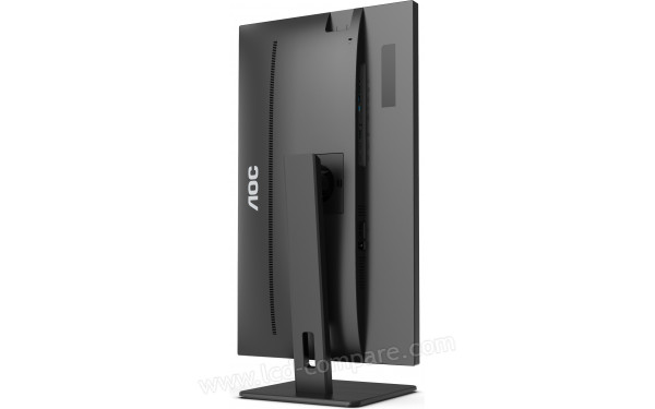 AOC U32P2CA - Vue 3/4 arri&egrave;re en mode portrait