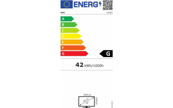 AOC U32P2 - &Eacute;tiquette &eacute;nergie v2