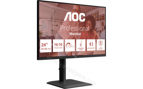 AOC X24E4U - Vue 3/4 gauche