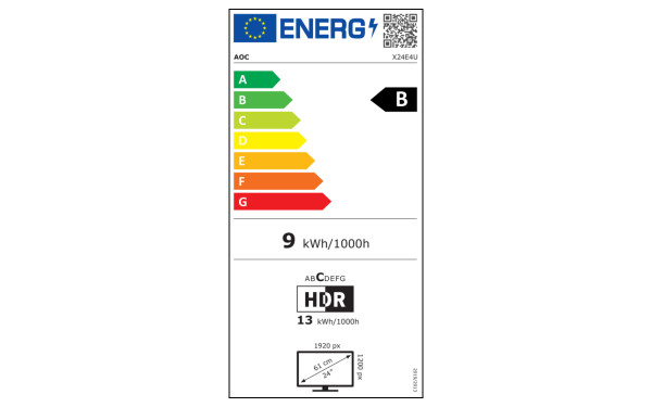 AOC X24E4U - &Eacute;tiquette &eacute;nergie v2