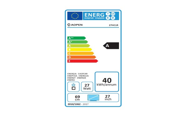 AOPEN 27HC1RPbidpx - &Eacute;tiquette &eacute;nergie