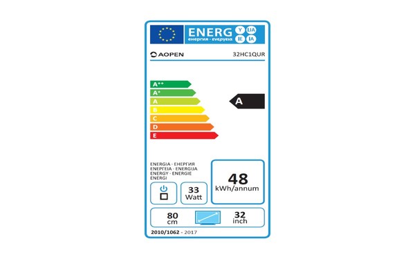 AOPEN 32HC1QURPbidp - &Eacute;tiquette &eacute;nergie