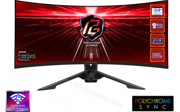 ASROCK PG34WQ15R3A - Vue de face