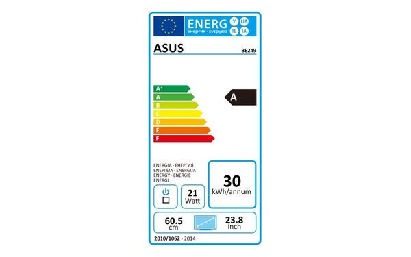 ASUS BE249QLBH - &Eacute;tiquette &eacute;nergie