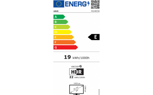 ASUS PA248CNV - &Eacute;tiquette &eacute;nergie v2