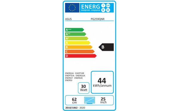 ASUS PG259QNR - &Eacute;tiquette &eacute;nergie