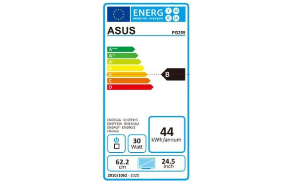 ASUS PG259QN - &Eacute;tiquette &eacute;nergie