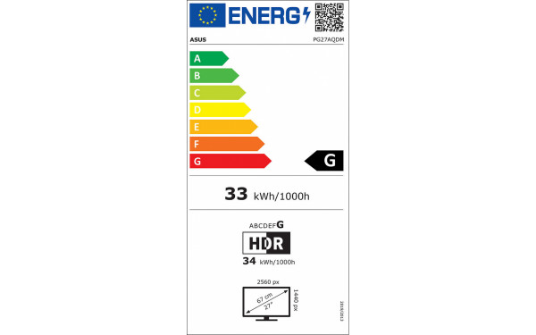 ASUS PG27AQDM - &Eacute;tiquette &eacute;nergie v2