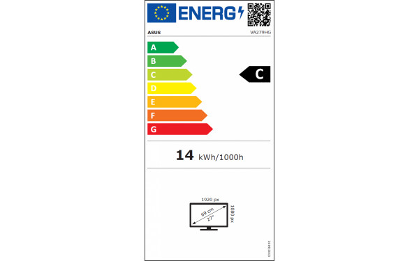 ASUS VA279HG - &Eacute;tiquette &eacute;nergie v2