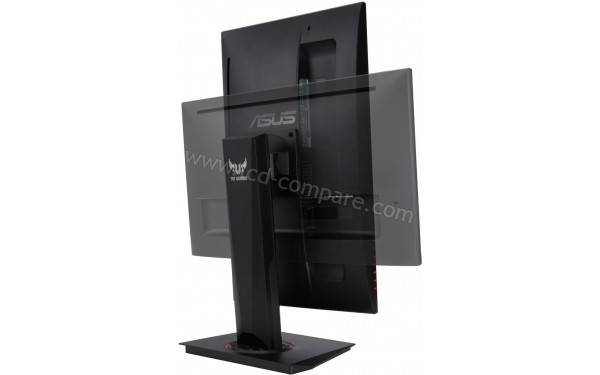 ASUS VG249Q - Vue 3/4 arri&egrave;re en mode pivot