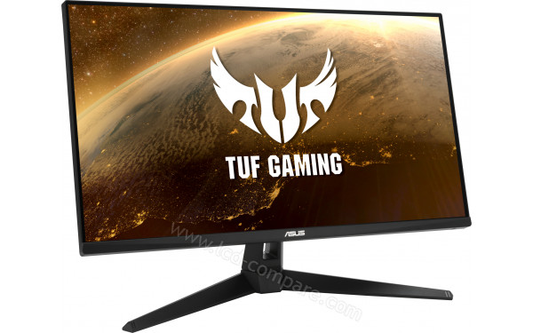 ASUS VG289Q1A - Vue 3/4 gauche en position inclin&eacute;e