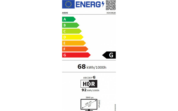 ASUS XG438QR - &Eacute;tiquette &eacute;nergie v2