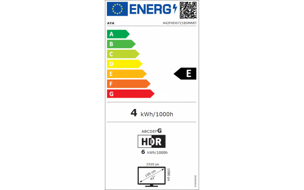 AYA A42FHD0721BSMART - &Eacute;tiquette &eacute;nergie v2
