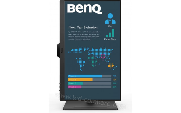 BENQ BL2490T - Vue de face en mode portrait