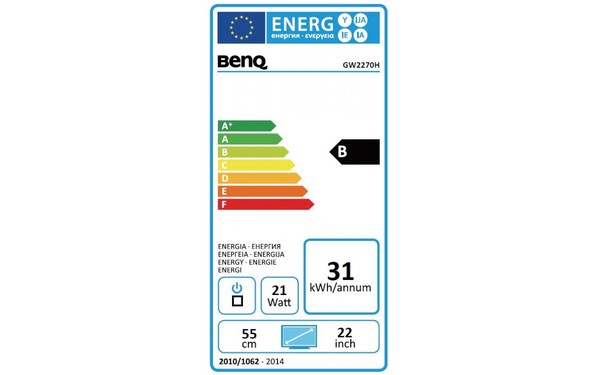 BENQ GW2270H - &Eacute;tiquette &eacute;nergie