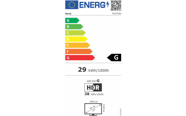 BENQ PD2705U - &Eacute;tiquette &eacute;nergie v2