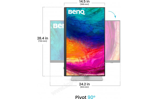 BENQ PD2730S - Vue de face en mode portrait