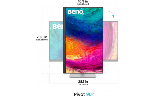BENQ PD3226G - Vue de face en mode portrait