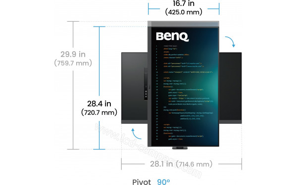 BENQ RD320UA - Vue de face en mode portrait