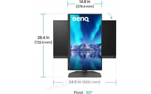 BENQ SW242Q - Vue de face en mode portrait