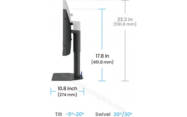 BENQ SW242Q - Vue de profil droit