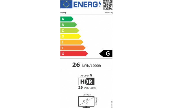 BENQ SW242Q - &Eacute;tiquette &eacute;nergie v2
