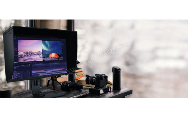 BENQ PhotoVue SW271C - Mise en situation (uniquement l'&eacute;cran, la molette G2 et le cache anti-&eacute;blouissement sont vendus)