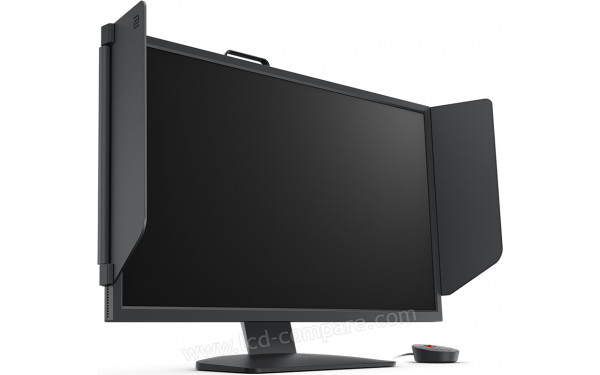 BENQ Zowie XL2546K - Vue 3/4 gauche en position basse avec Shield et S-Switch (inclus)