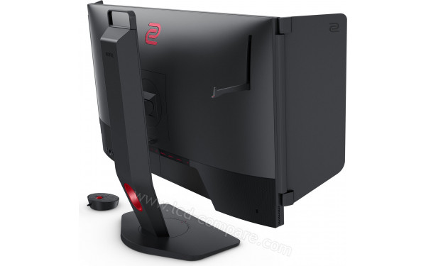 BENQ Zowie XL2546K - Vue 3/4 arri&egrave;re avec crochet visible, Shield et S-Switch (inclus)