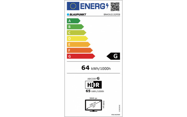 BLAUPUNKT BN43U2132FEB - &Eacute;tiquette &eacute;nergie v2