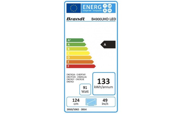 BRANDT B4900UHD - &Eacute;tiquette &eacute;nergie