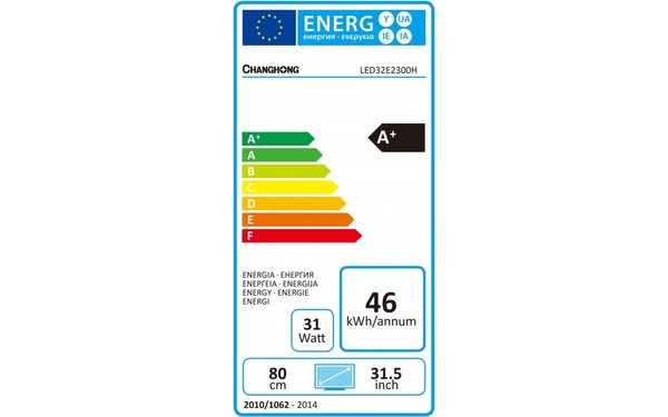 CHANGHONG LED32E2300H - &Eacute;tiquette &eacute;nergie