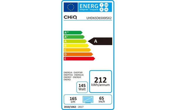 CHANGHONG UHD65D6500ISX2 - &Eacute;tiquette &eacute;nergie