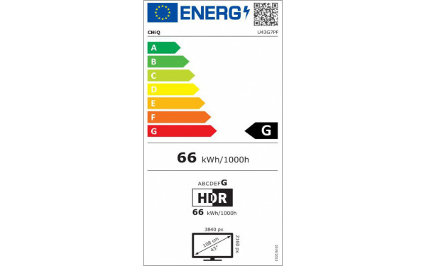 CHIQ U43G7PF  - &Eacute;tiquette &eacute;nergie v2