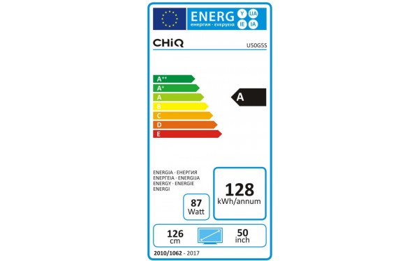 CHIQ U50G5SF - &Eacute;tiquette &eacute;nergie