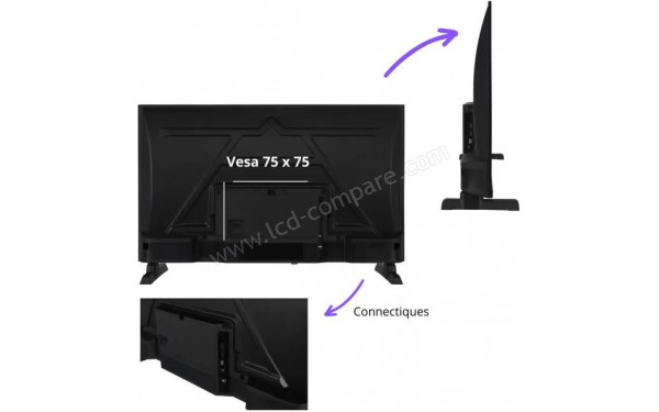 CONTINENTAL EDISON CELED32HD25B3 - Vue de l'arri&egrave;re