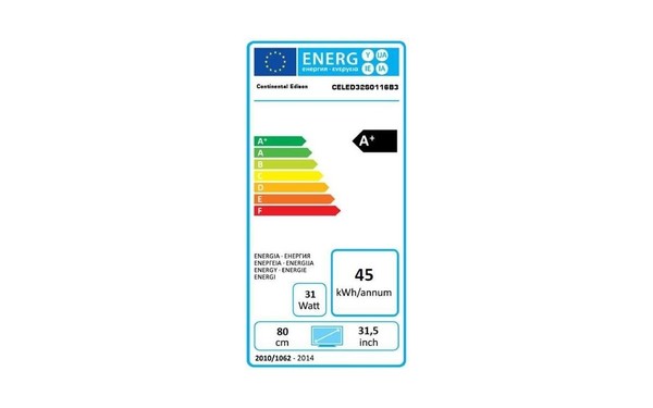 CONTINENTAL EDISON CELED32S0116B3 - &Eacute;tiquette &eacute;nergie