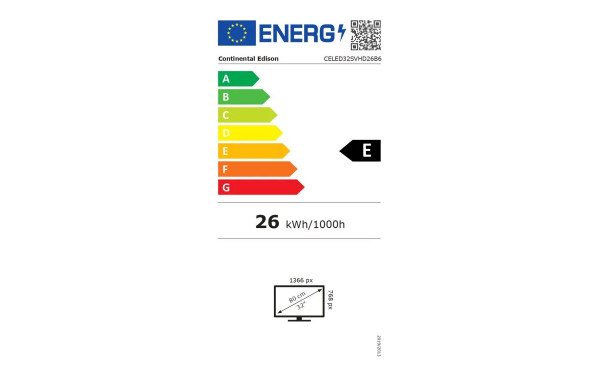 CONTINENTAL EDISON CELED32SVHD26B6 - &Eacute;tiquette &eacute;nergie v2