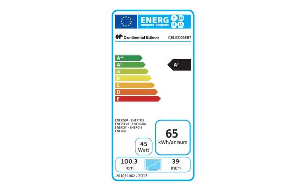 CONTINENTAL EDISON CELED395B7 - &Eacute;tiquette &eacute;nergie