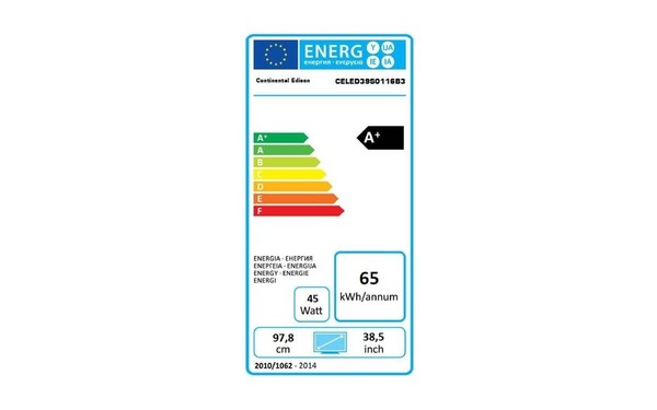 CONTINENTAL EDISON CELED39S0116B3 - &Eacute;tiquette &eacute;nergie