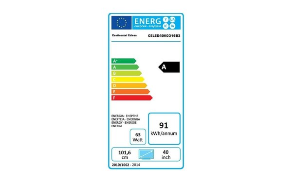 CONTINENTAL EDISON CELED40K0316B3 - &Eacute;tiquette &eacute;nergie